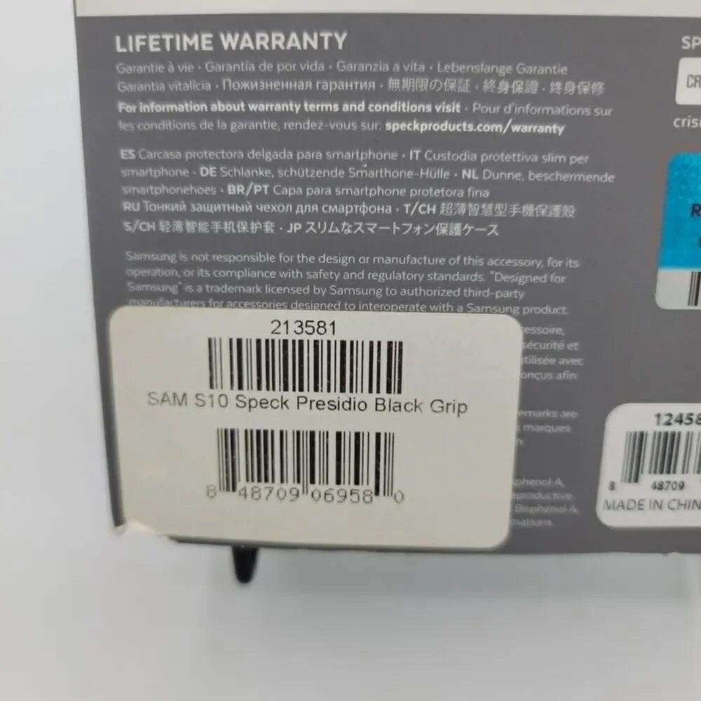 Speck Presidio Grip Case Samsung Galaxy S10 Black - NEW - Distressed Box